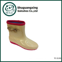 Flat Nude Girl's Tall Rubber Rain Boots Horse Rubber Rain Boots Waterproof With Lovely Bow W-R006